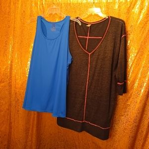 2 active wear tops. Plus size 22/24. LB Active brand.